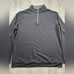 Peter Millar Crown Sport Black Gray Skull Bones Quarter Zip Pullover Men's Sz XL